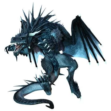 3D Rendering Fairy Tale Dragon on White Illustrazione stock