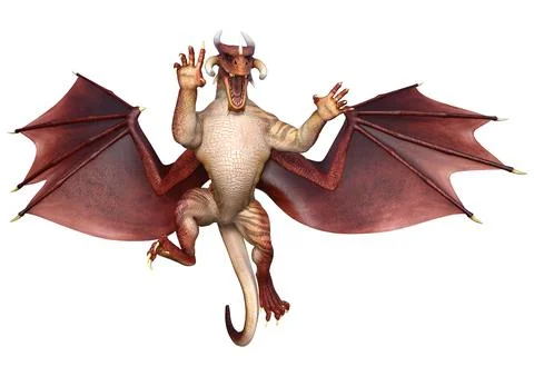 3D Rendering Fairy Tale Dragon on White Illustrazione stock