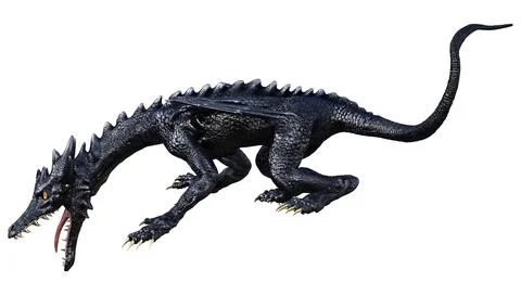 3D Rendering Fairy Tale Dragon on White Stock Illustration