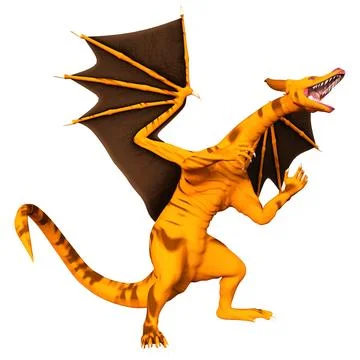 3D Rendering Fairy Tale Dragon on White Stock-Illustration
