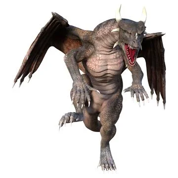 3D Rendering Fairy Tale Dragon on White 库存插图