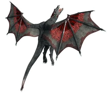 3D Rendering Fairy Tale Dragon on White Stock Illustration