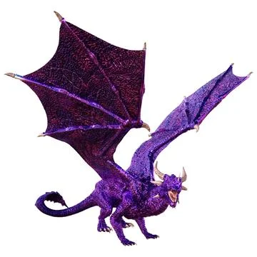 3D Rendering Fairy Tale Dragon on White Stock Illustration