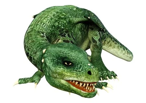 3D Rendering Fairy Tale Dragon on White Stock Illustration