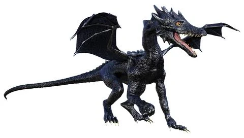 3D Rendering Fairy Tale Dragon on White Stock Illustration