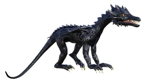 3D Rendering Fairy Tale Dragon on White Stock Illustration