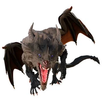 3D Rendering Fairy Tale Dragon on White Stock Illustration