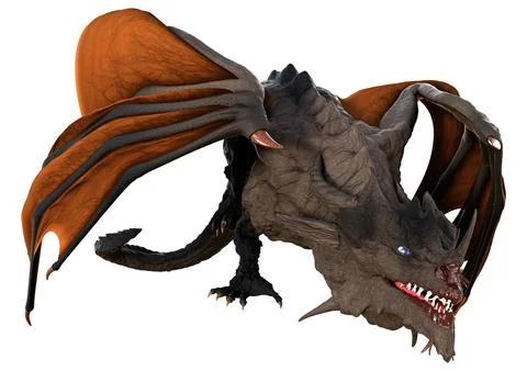 3D Rendering Fairy Tale Dragon on White Illustration