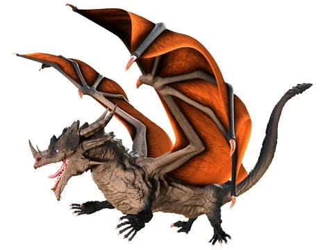 3D Rendering Fairy Tale Dragon on White Illustration