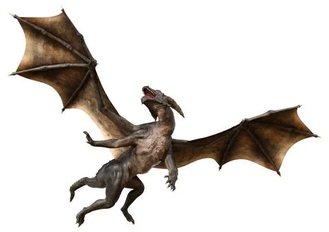 3D Rendering Fairy Tale Dragon on White Illustration