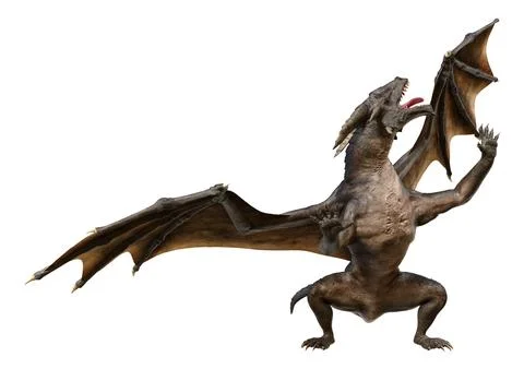 3D Rendering Fairy Tale Dragon on White Illustration