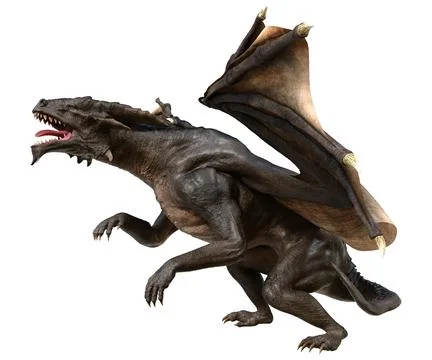 3D Rendering Fairy Tale Dragon on White Illustration