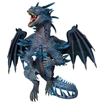 3D Rendering Fairy Tale Dragon on White Illustration