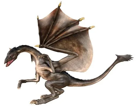 3D Rendering Fairy Tale Dragon on White Illustration