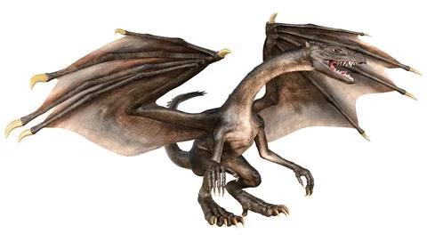 3D Rendering Fairy Tale Dragon on White Illustration