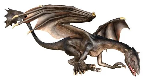 3D Rendering Fairy Tale Dragon on White Illustration