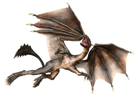 3D Rendering Fairy Tale Dragon on White Illustration
