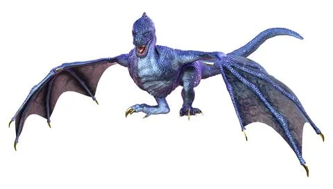 3D Rendering Fairy Tale Dragon on White Illustration