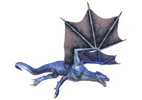 3D Rendering Fairy Tale Dragon on White Illustration
