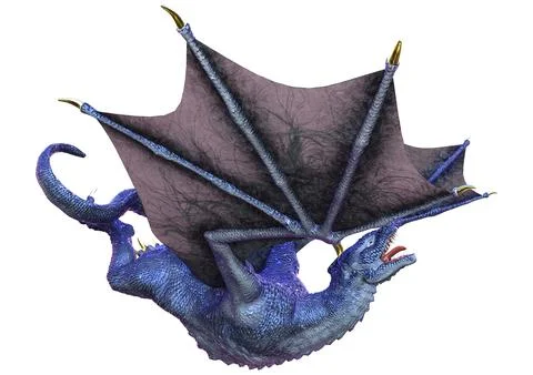 3D Rendering Fairy Tale Dragon on White Illustration