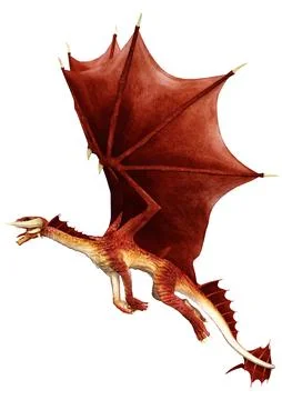 3D Rendering Fairy Tale Dragon on White Stock Illustration