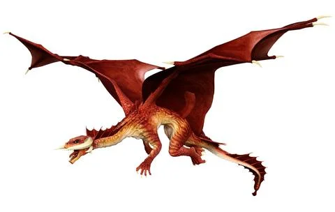 3D Rendering Fairy Tale Dragon on White Stock Illustration