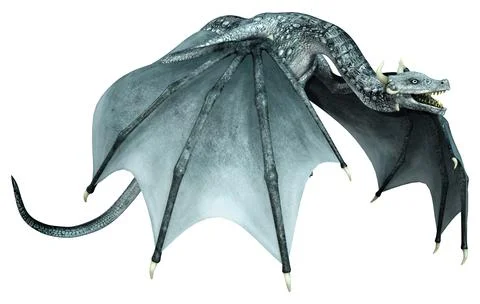 3D Rendering Fairy Tale Dragon on White Иллюстрация