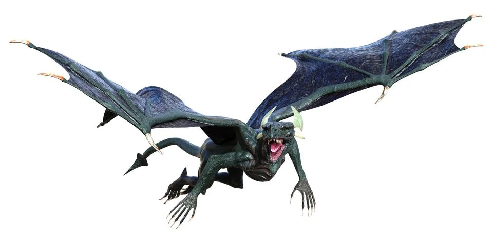 3D Rendering Fairy Tale Dragon on White Illustration
