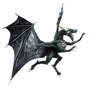 3D Rendering Fairy Tale Dragon on White Illustration