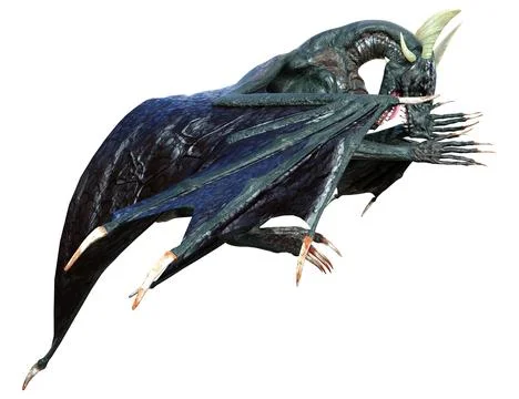 3D Rendering Fairy Tale Dragon on White Иллюстрация