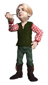 3D Rendering Fairy Tale Dwarf on White Stock Illustration