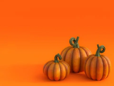 3D rendering of a fall pumpkin greeting card. Stock Illustration