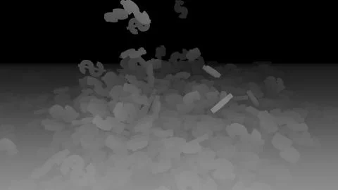 3d rendering of falling signs of dollars. Illustrazione stock