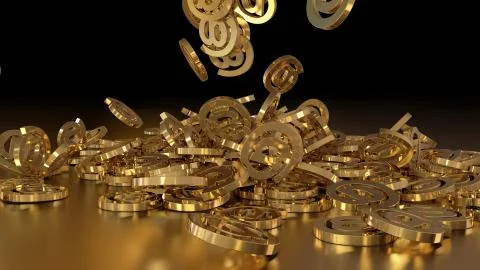 3d rendering of falling signs email. Stock Illustration