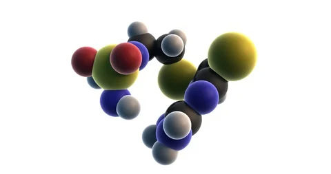 3D rendering of famotidine (pepcid) molecule Stock Footage 129293968