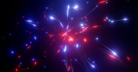 3d rendering. Fantastic background of bright glowing particles in deep space. Stock Illustration