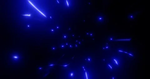 3d rendering. Fantastic background of bright glowing particles in deep space. Stock Illustration