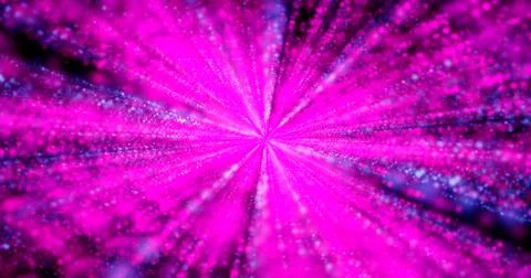 3d rendering. Fantastic background of bright glowing particles in deep space. Illustrazione stock