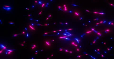 3d rendering. Fantastic background of bright glowing particles in deep space. Stock Illustration
