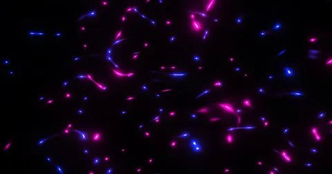 3d rendering. Fantastic background of bright glowing particles in deep spac.. Stock Illustration