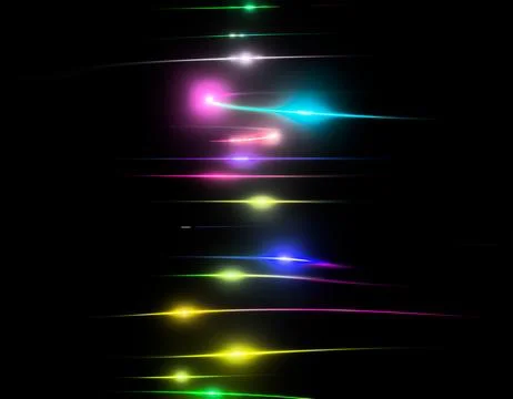 3d rendering. Fantastic background of bright glowing particles in deep spac.. Stock Illustration