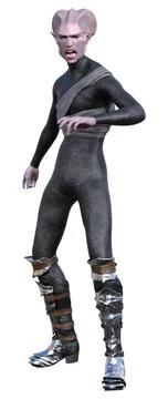 3D Rendering Fantasy Alien on White Stock Illustration