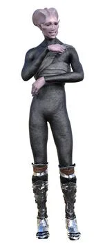 3D Rendering Fantasy Alien on White Illustrazione stock