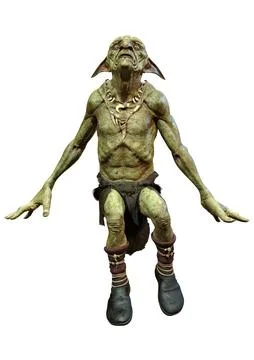 3D Rendering Fantasy Creature Hobgoblin on White Stock Illustration