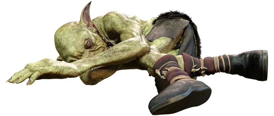 3D Rendering Fantasy Creature Hobgoblin on White Stock Illustration