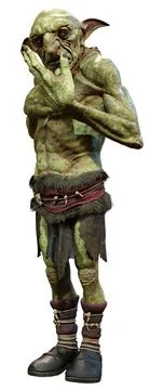3D Rendering Fantasy Creature Hobgoblin on White Stock Illustration