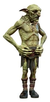 3D Rendering Fantasy Creature Hobgoblin on White Stock Illustration