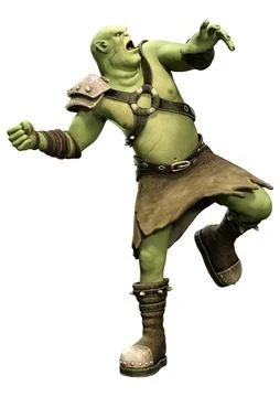 3D Rendering Fantasy Creature Orc on White Stock Illustration