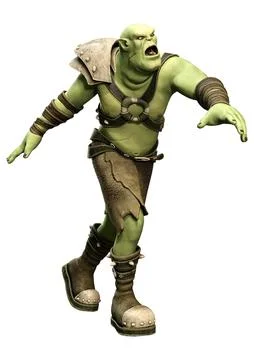 3D Rendering Fantasy Creature Orc on White Stock Illustration
