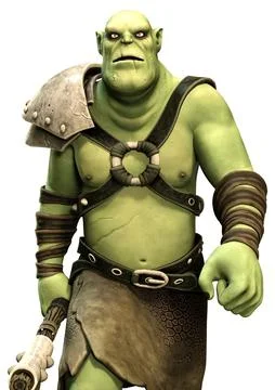 3D Rendering Fantasy Creature Orc on White Stock Illustration